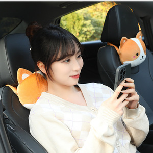 Cookie <b>Cat</b> Car Pillow Plush Soft Lumbar Support Headrest Cushion For Vehicle Interior Decor 3-4 Set Four Seasons Use - Product Image 4