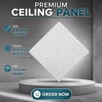 Plaque de plafond acoustique en fibres minérales 600x600mm, ignifuge, résistante à l'humidité, dalles de plafond suspendu pour bureaux et hôtels