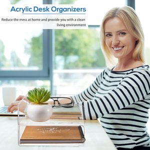 Bandeja de papel acrílico de 4 niveles, bandeja de letras apilable, bandejas transparentes para organizar, sin necesidad de montar Acrílico - Product Image 5