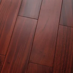 Traditional residential wood flooring 610mm length solid wood OKAN red color wood flooring for kitchen