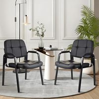 Chaise de réunion de bureau au design traditionnel pour la formation du personnel, salle d'attente avec accoudoirs confortables sans roues