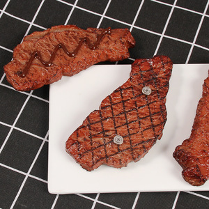 PVC <b>simulated</b> steak and egg model food magnetic refrigerator magnet, creative Western restaurant decoration sticker wholesale. - Product Image 3