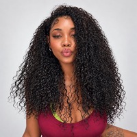 Perruques bouclées sans colle, perruques courtes bouclées sans couture à porter en inversant, perruques mi-longues bouclées 100% cheveux humains, 3 en 1, sans nœuds, cheveux doux