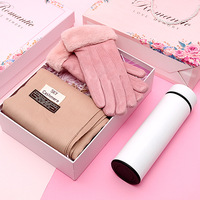 Regalos de aniversario personalizados con logotipo Bufandas Taza termo Guantes Conjuntos de invierno para negocios Gracias Fiesta de bienvenida Celebración