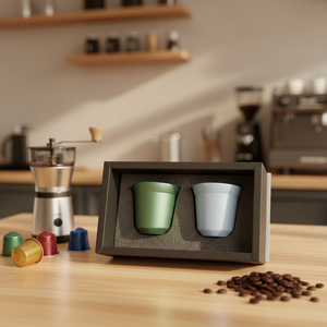 Ensemble de 2 tasses à expresso réutilisables, tasses à café de voyage, lot de 2, <span class=keywords><strong>double</strong></span> <span class=keywords><strong>paroi</strong></span> en acier inoxydable, <span class=keywords><strong>tasse</strong></span> à café <span class=keywords><strong>Nespresso</strong></span> - Product Image 1