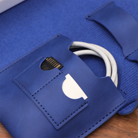 Pochette Organisateur de Câbles RR en Cuir PU Style Rétro – Sac Numérique pour Chargeur et Accessoires – Idéal Bureau et Voyage – Organisateur Portable