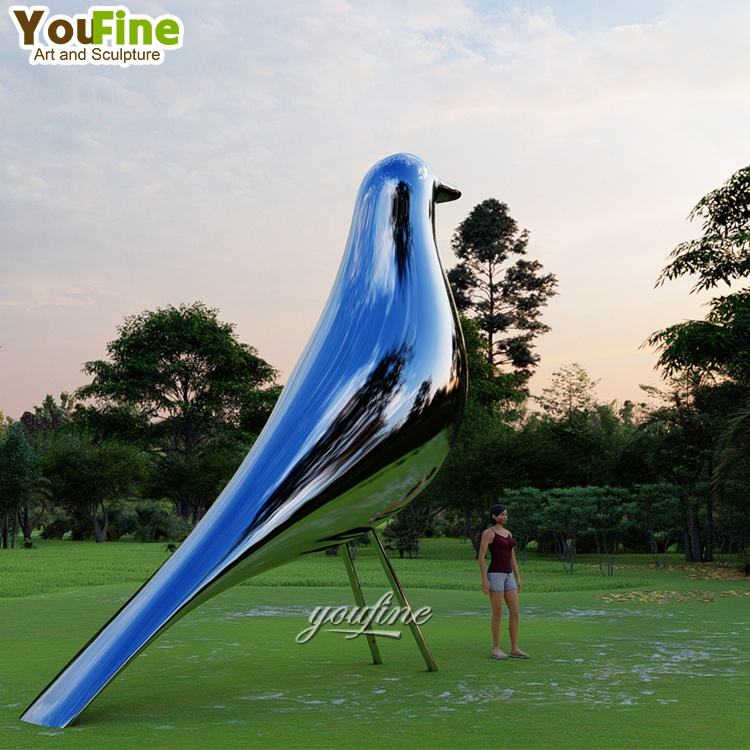人気の屋外用電動金属製鳥の像、キネティックウィンドアート彫刻