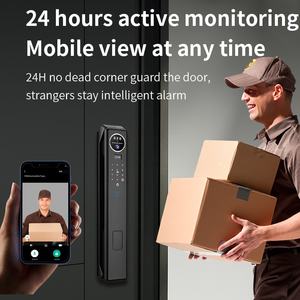 Cerradura Inteligente TUYA con Intercomunicador, Seguridad para Puerta, Videollamada en Tiempo Real, Reconocimiento Facial 3D, Huella Dactilar, Cámara Inteligente para Puerta de Madera y Acero - Product Image 3