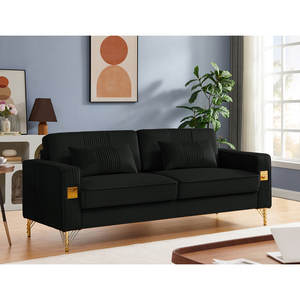 Lit Modulaire Sectionnel Pliant Causeuse Canapé 20 Avec Rangement Et Canapés Comme Singe Roues Noir Table D'appoint Haute - Product Image 6