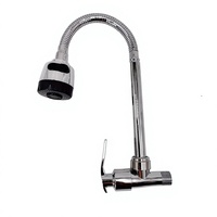 Robinet de cuisine et de lavabo mural moderne et minimaliste en céramique avec noyau rotatif pour l'intérieur et l'extérieur