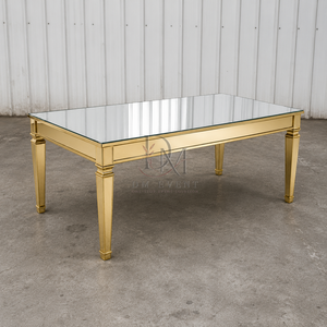 Mesa Rectangular Premium de Acero Inoxidable con Espejo en la Parte Superior, Diseño de Cuatro Patas para Banquetes de Boda, Eventos de Hotel, Suministro al por Mayor - Product Image 4