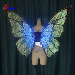 Disfraz de Alas de Mariposa LED Brillantes para Mujer, para Club Nocturno, Bailarina <span class=keywords><strong>Gogo</strong></span>, Festival Rave, Desfile, Actuación - Product Image 4