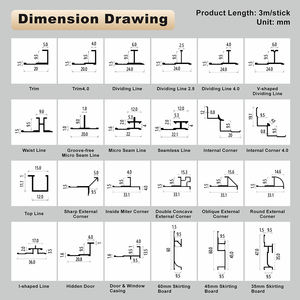 Bordure en alliage d'aluminium en forme de H de 9 mm, durable et écologique, pour panneaux muraux en placage de bois de villas et hôtels modernes - Product Image 2