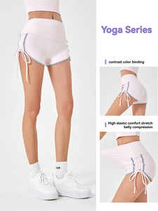 <span class=keywords><strong>Pantaloncini</strong></span> Sportivi Sottili con Coulisse e Blocchi di Colore Personalizzabili da Donna, Elastici, Modellanti, ad Asciugatura Rapida, per Fitness e Yoga, 3 Pollici - Product Image 1
