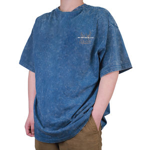 Camiseta de calle pesada con logotipo e imagen Camiseta de hombro caído de gran tamaño personalizada para camisetas impresas para hombres - Product Image 1