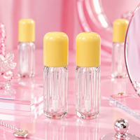 Tube de rouge à lèvres rond transparent vide avec bouchon à vis, en plastique ABS sérigraphié, 5 ml, pour cosmétiques