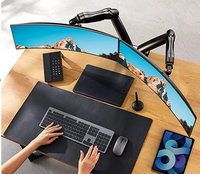 Double support de moniteur, support de bureau pivotant Vesa à ressort réglable avec Base de montage d'œillets à pince C pour 17 à 27 Inc