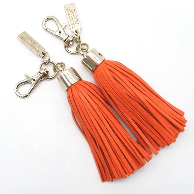 Metal varied key holder girls fashion bag charm accessories key ring lovely leather tassel key chain for woman