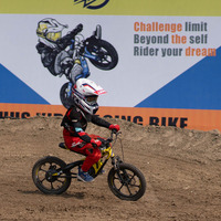 Moto électrique tout-terrain pour enfants, moteur sans balais 653W, roues tout-terrain de 16 pouces, fourche à suspension avant, cadeau de Noël pour enfants, prix de gros
