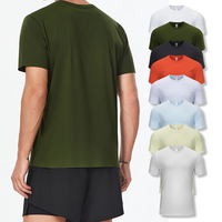 T-shirt à col rond pour homme, séchage rapide, pour entraînement sportif, manches courtes, tissu jersey respirant