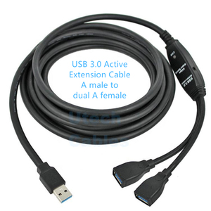 נוסף זמן usb 3.0 2 יציאה פעיל אות האצה extender pvc braid מיגון כבל מחשב כבל - Product Image 2