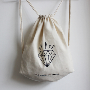 Sac à dos en toile tendance avec cordon de serrage et logo personnalisé - Product Image 2