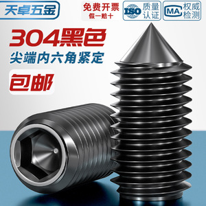 304 Stainless Steel Pointed Hex <b>Socket</b> Head Cap <b>Screw</b> M3 M4 M5 M6 M8 M10 DIN914 Metric Standard Thread Grade A Level 6.8 Class - Product Image 3