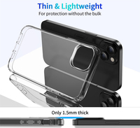 Coque de téléphone transparente pour iPhone 15 Plus, compatible avec iPhone 11, 12, 13, 14, 17 Air, 16 Pro Max, avec protection renforcée aux 4 coins en TPU souple et PC acrylique rigide