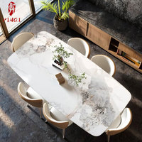 Table de Salle à Manger Complète en Pierre Frittée Abordable, 6 Places, Meubles Chinois, 4 ou 6 Places, Mobilier de Cuisine, Designs pour Restaurants