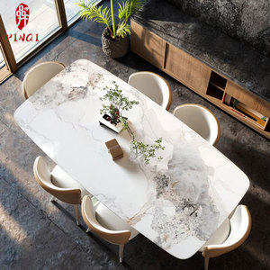 Table de Salle à Manger Complète en Pierre Frittée Abordable, 6 Places, Meubles Chinois, 4 ou 6 Places, Mobilier de Cuisine, Designs pour Restaurants - Product Image 6