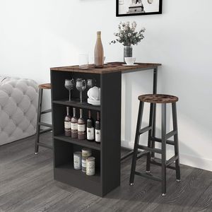 Factory Direct Metal Wall High <strong>Bar</strong> <strong>Table</strong> Set <strong>Round</strong> <strong>Bar</strong> <strong>Stool</strong> <strong>and</strong> Chairs for Kitchen or Living Room for Restaurant or Home Use - Product Image 3
