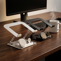 Support de tablette PC en alliage d'aluminium réglable en hauteur avec charge sans fil et dissipation rapide de la chaleur, emballage en boîte couleur