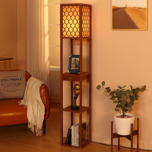 <span class=keywords><strong>Lampe</strong></span> de sol noire à 3 niveaux, style nordique moderne, en bois, pour salon, avec <span class=keywords><strong>étagère</strong></span> de rangement étroite et luxueuse - Product Image 6