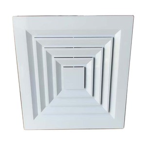Manufacture Fourniture Directe Système de CVC Noyau Amovible Persiennes En Alliage D'aluminium Plafond En Plastique 4 Voies Carré Diffuseur D'air - Product Image 1