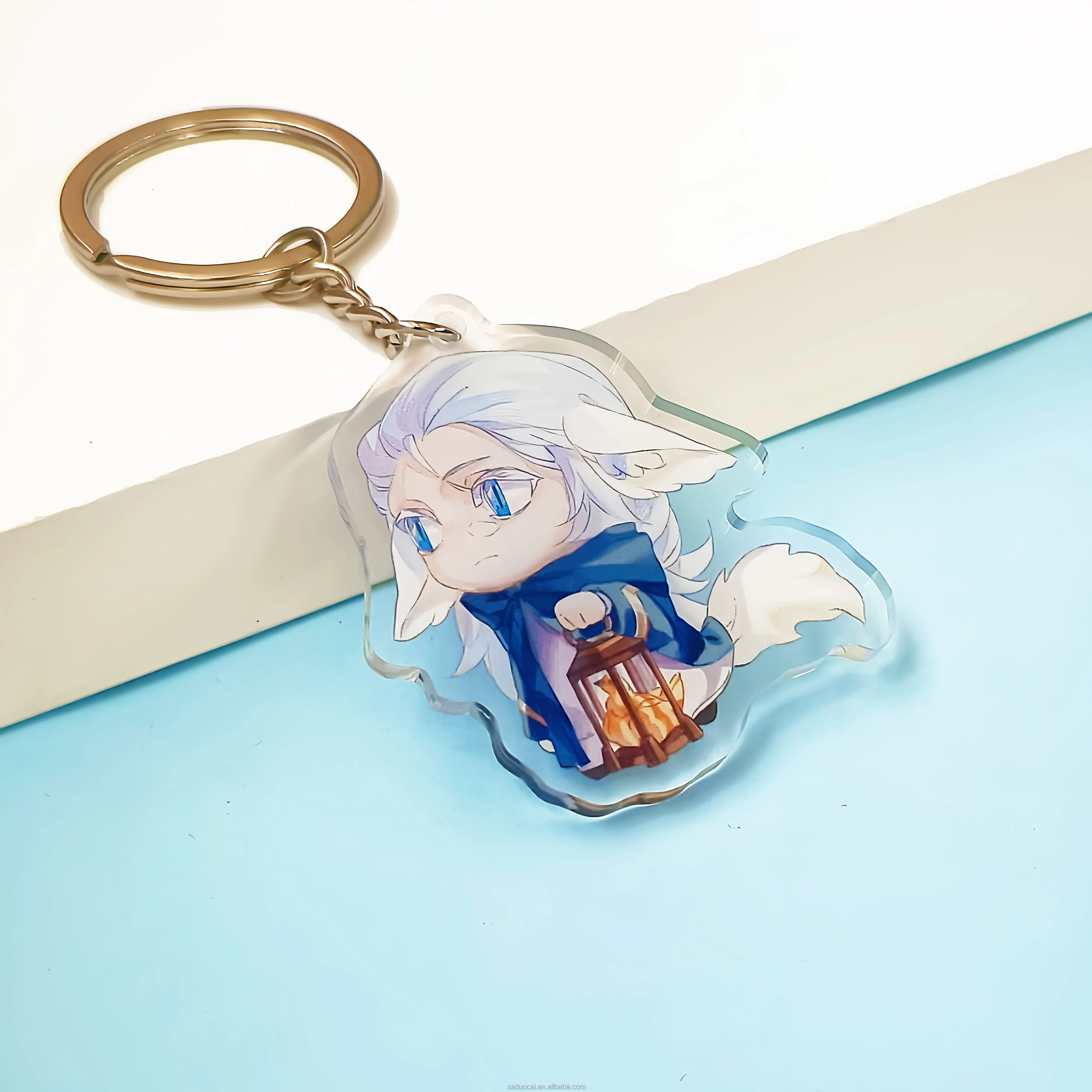 Chất Lượng Cao Tùy Chỉnh In Cầu Vồng Hoạt Hình Acrylic Móc Chìa Khóa Dễ Thương Keychain Với Thép Không Gỉ Kim Loại UV In Ấn