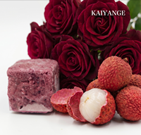 KAIYANGE 3g Enkelvoudige Donkerroze Lychee Fruitextract Vriesgedroogde Kubus Direct Oplosbare Energie Ondersteunende Thee Blok Kantoor Reizen
