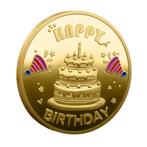 Pièce commémorative plaquée en métal bicolore, gravée, de collection, pour un 16e anniversaire, cadeau de vœux - Product Image 2