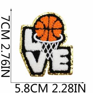 Nouveau Patch thermocollant brodé à motif de basketball, nœud, cœur et ballon pour la décoration de chapeaux et de sweats à capuche - Product Image 5