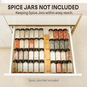 Bamboo Multi Layer Spice <b>Rack</b> With Drawers Pull Out Shelves Tiered Bottle Organizer For <b>Kitchen</b> Storage - Product Image 5