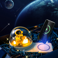 Astronaut Ambient Bureaulamp Met Touch Control, Tafellamp Eye-Verzorgende Licht Voor Thuis, nachtlampje Met Draadloze Oplader