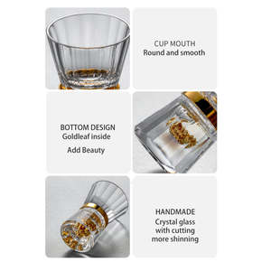 Nouvelle arrivée personnalisée à la main K9 cristal diamant coupe or feuille de verre à Shot tasse avec jante en or - Product Image 3