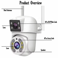 Caméra de surveillance Tuya Vision double objectif PTZ 4K Wifi sans fil IP IP66 sécurité extérieure CCTV