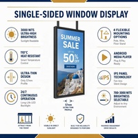 Écran publicitaire LCD ultra-fin haute luminosité de 32, 43, 49, 55, 65, 75 pouces, 700-4000 nits, pour vitrine de magasin