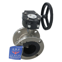 RDNT katup kupu-kupu Flanged Grade Industri SS304 dengan cakram segel EPDM
