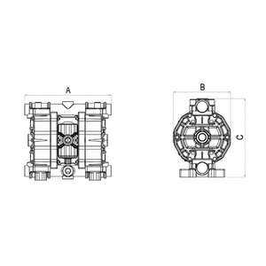 MECLUBE - 028-S110-AB4 Pompes pneumatiques à double membrane Mod. SS110 en ACIER INOXYDABLE AISI 316 Joint en epdm - Product Image 2