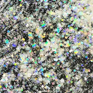 Nóng Bán Số Lượng Lớn Glitter Holographic Trắng Hỗn Hợp Glitter Sequins Cho Váy Cưới