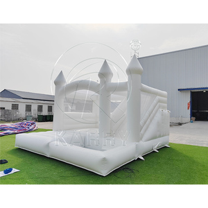 Château gonflable blanc avec toboggan, maison de saut DIY facile à monter pour mariages et locations d'événements - Product Image 6