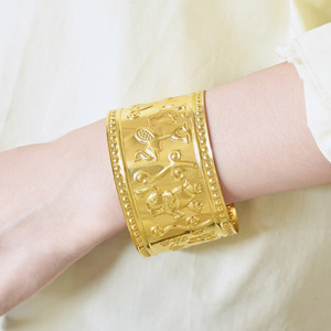 Brazalete de aleación de color dorado y plateado Vintage para mujer y hombre, regalo de fiesta - Product Image 3