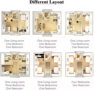 Casa Contenedor Prefabricada Plegable de 2 Pisos, Mini Casa <span class=keywords><strong>con</strong></span> 2-4 Dormitorios, Casas Prefabricadas para Uso Comercial, Apta para Adultos - Product Image 3