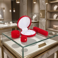 Boîte à bague ronde en velours, boîte à bijoux haut de gamme, boîte cadeau pour mariage et fiançailles